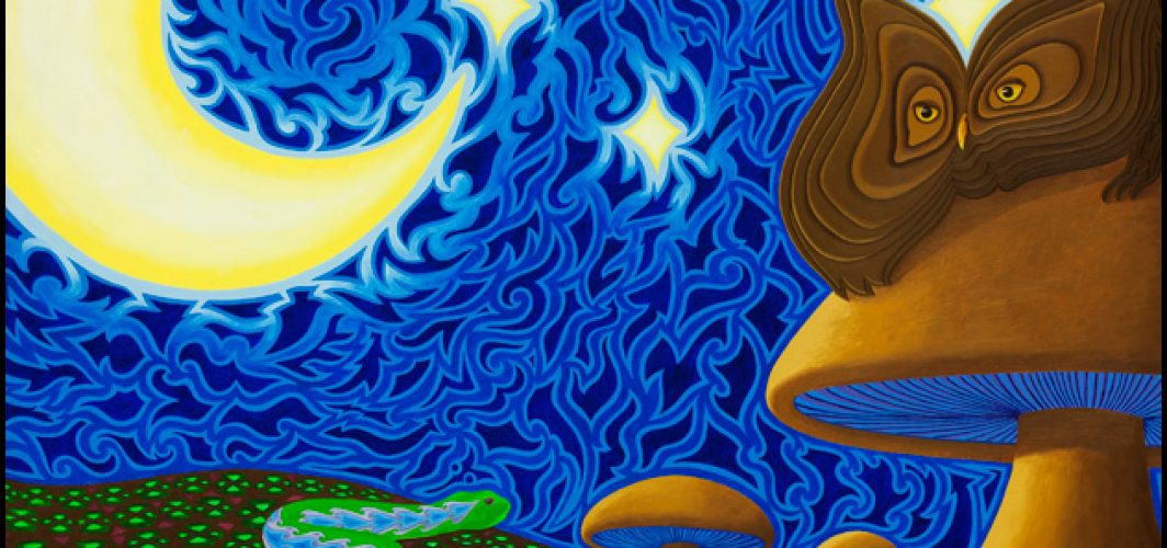 Owl and Patterned Serpent - Oil on panel, 18" x 24", 2011